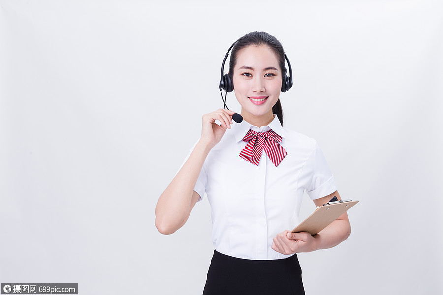 照片 人物情感 商业亲和美女客服手拿纸板形象.jpg