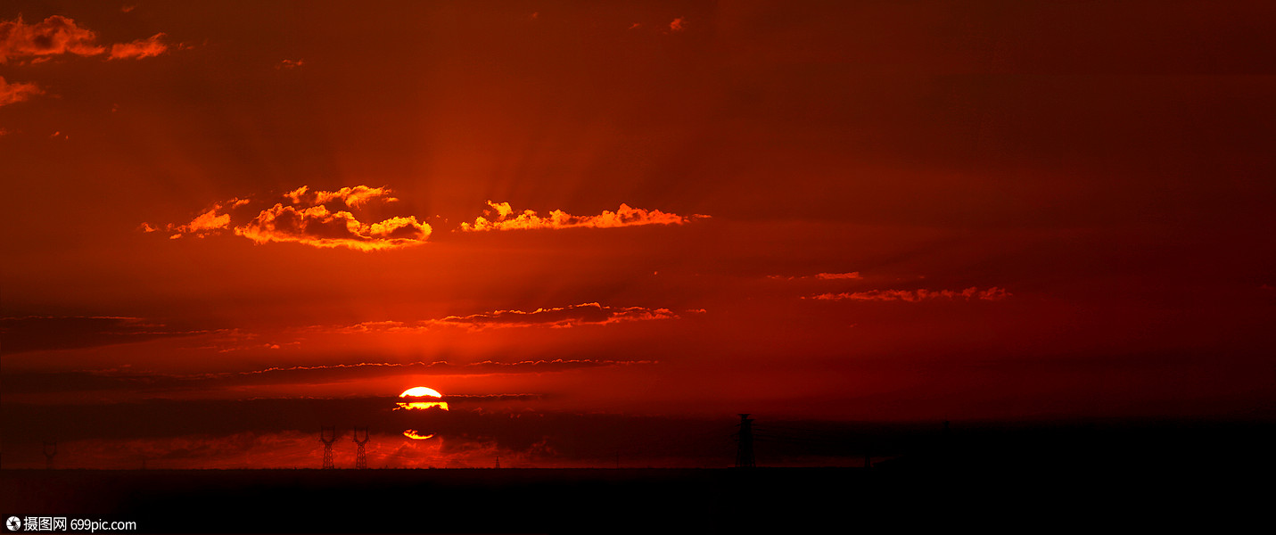 日落夕陽背景素材圖片