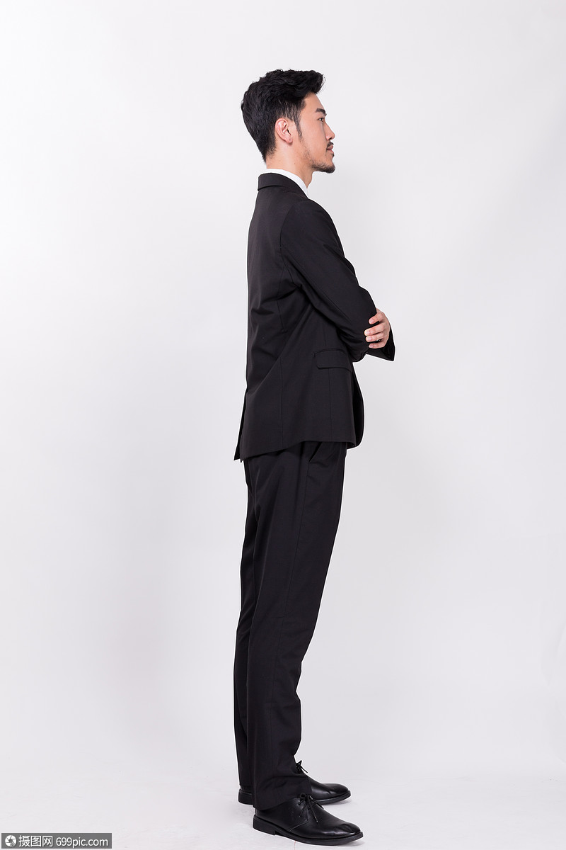 商务人士思考背影男性西装革履