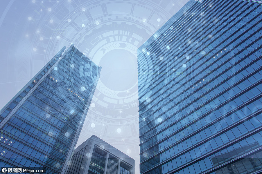 城市建筑科技感夜景图片
