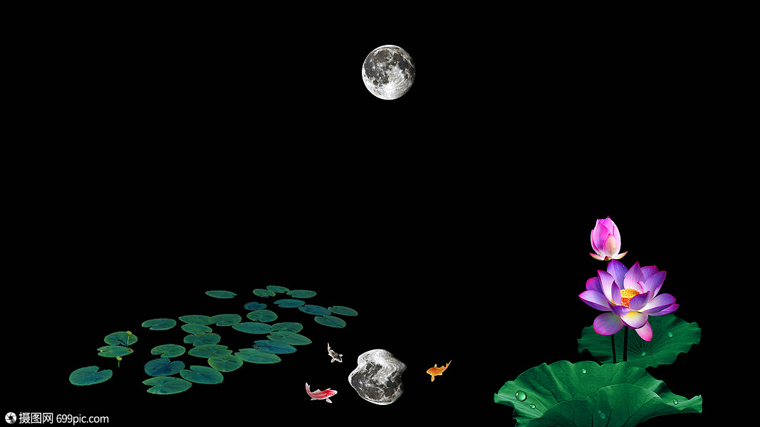 小池塘藏月亮图片
