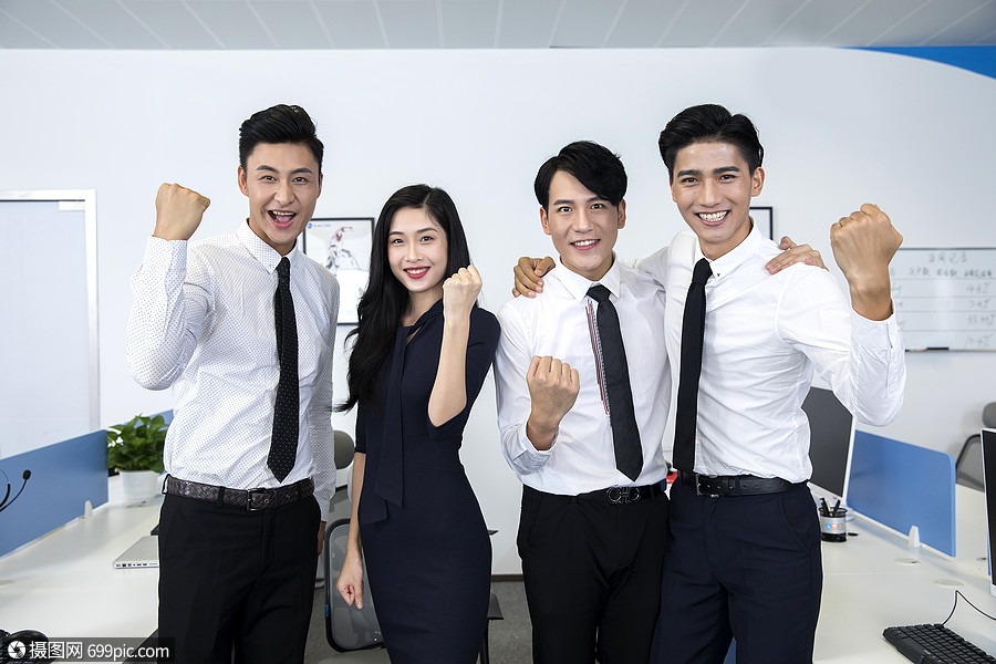 商务团队合作共赢商务人像人物