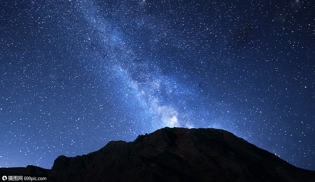 山峰星空背景繁星天空背景素材