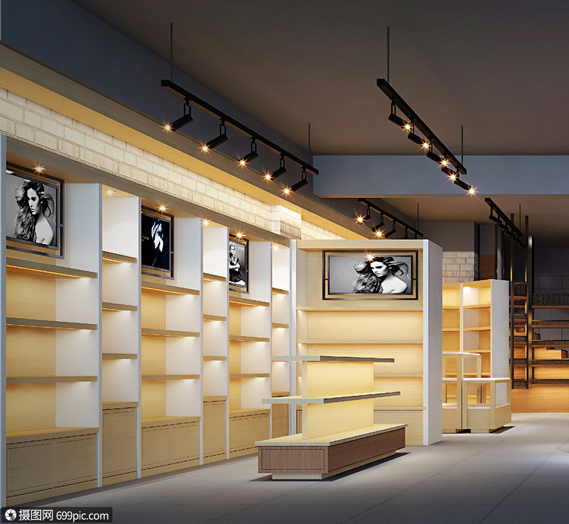 工业复古风展厅卖场室内设计效果图