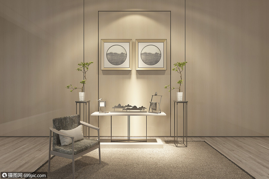 新中式休闲空间场景设计