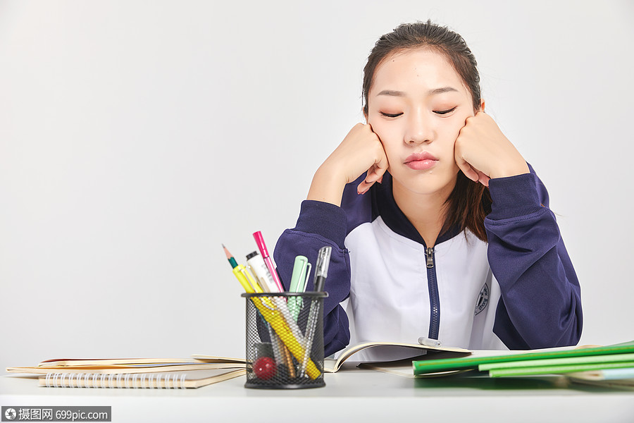 女高中生烦恼困扰表情学生年少