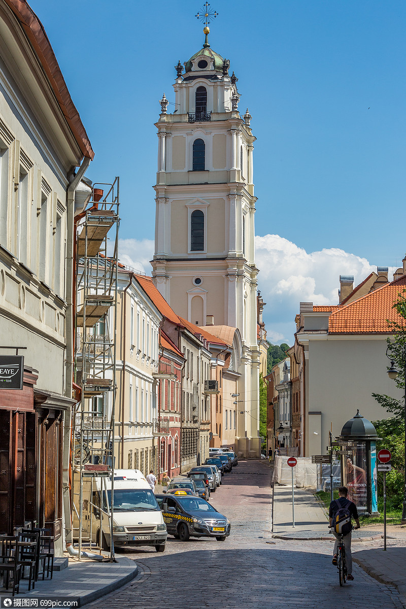 欧洲历史文化名城维尔纽斯城市风光建筑立陶宛