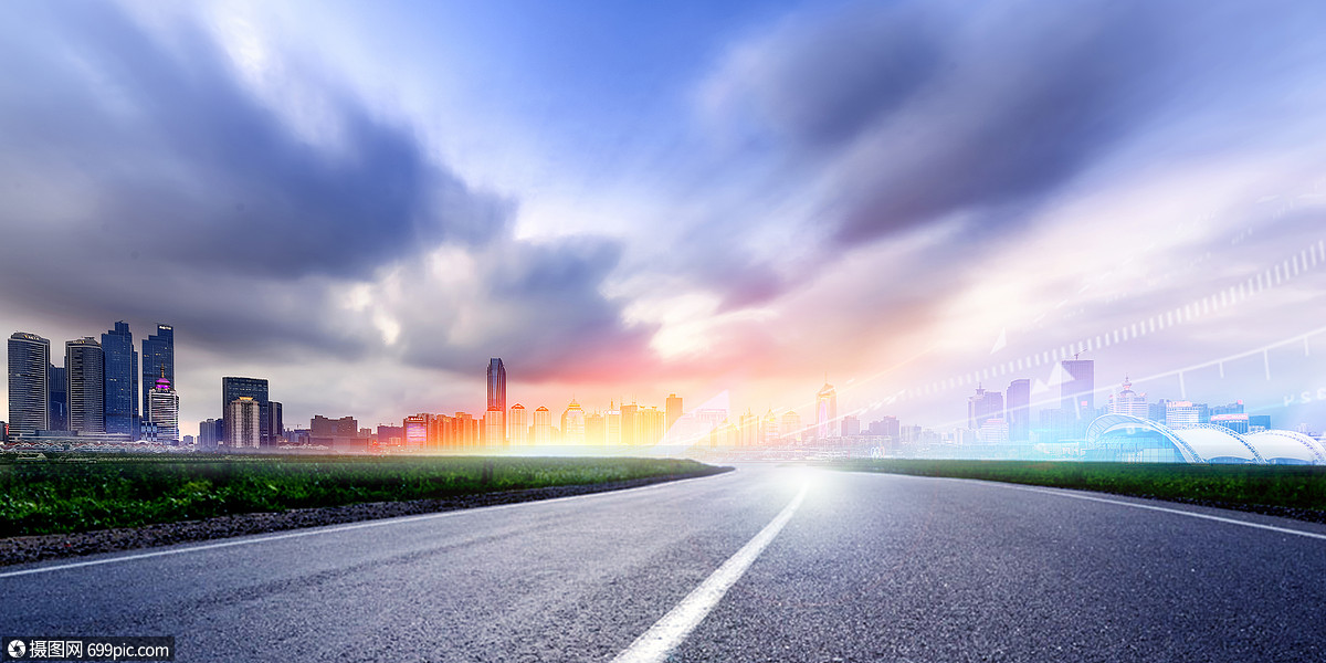 汽車道路背景馬路海報背景