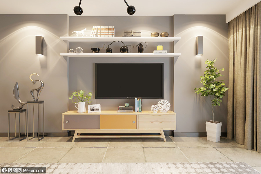摄图网 创意合成 室内家具 客厅电视场景.jpg