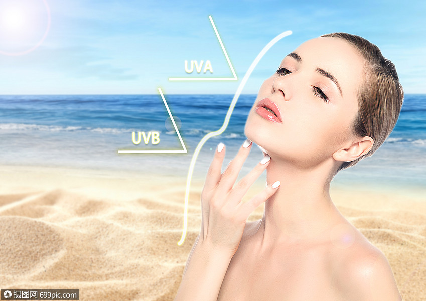 夏日户外防晒海滩美女