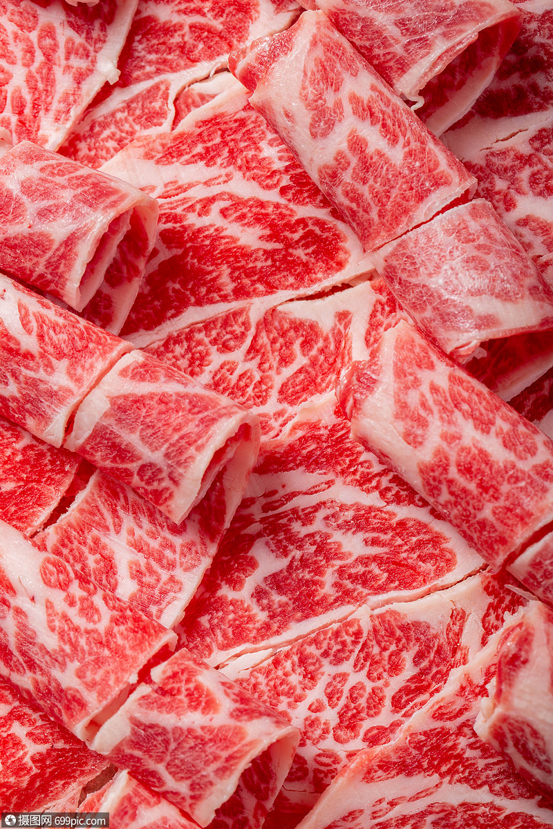 澳洲谷饲雪花牛肉纹理