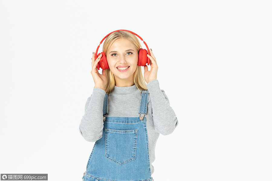 外国美女听音乐站动作