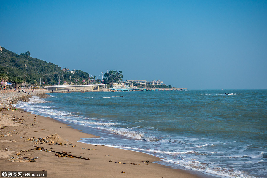 厦门音乐广场附近海滩沙滩海浪