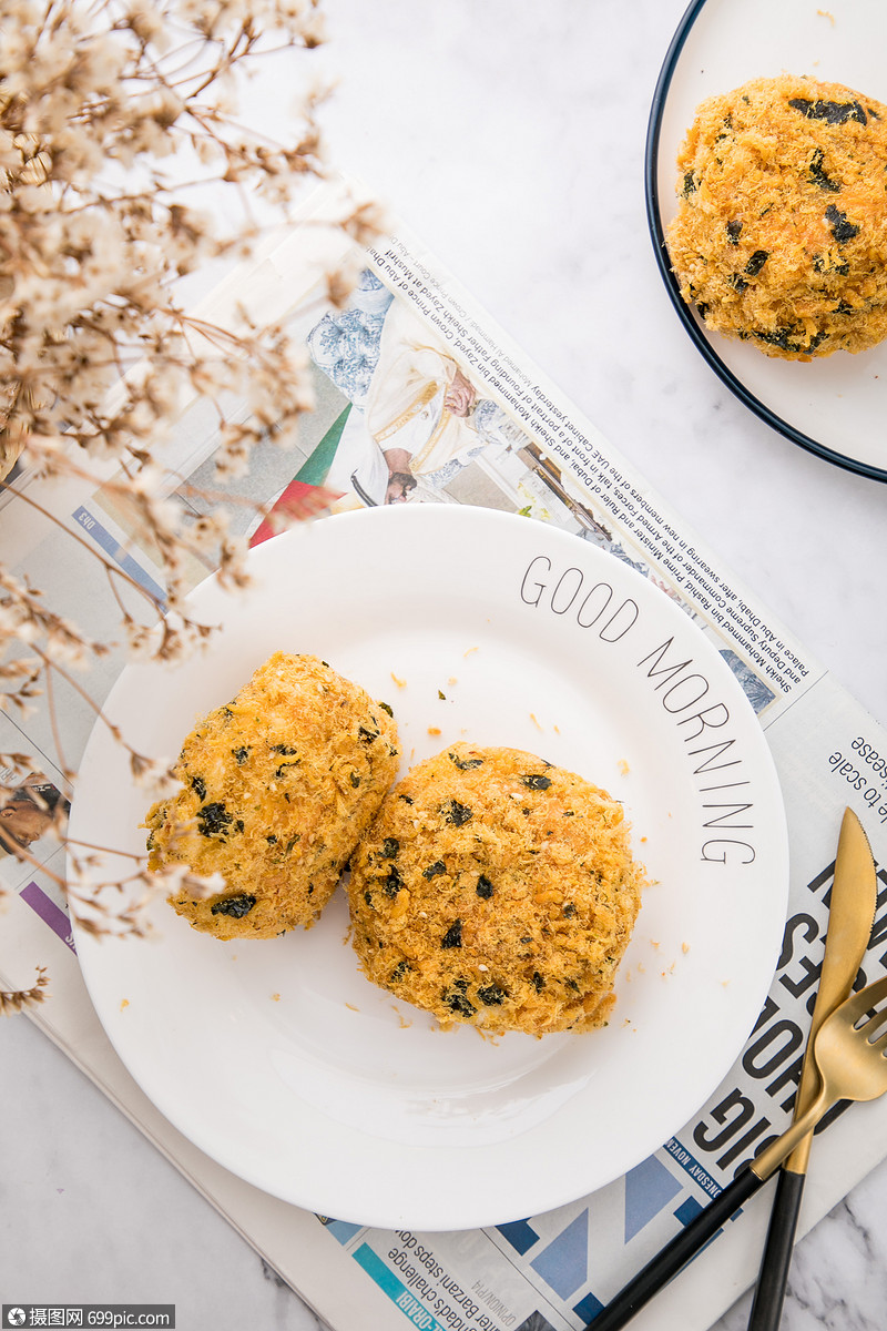 肉松小贝蛋糕甜点图片