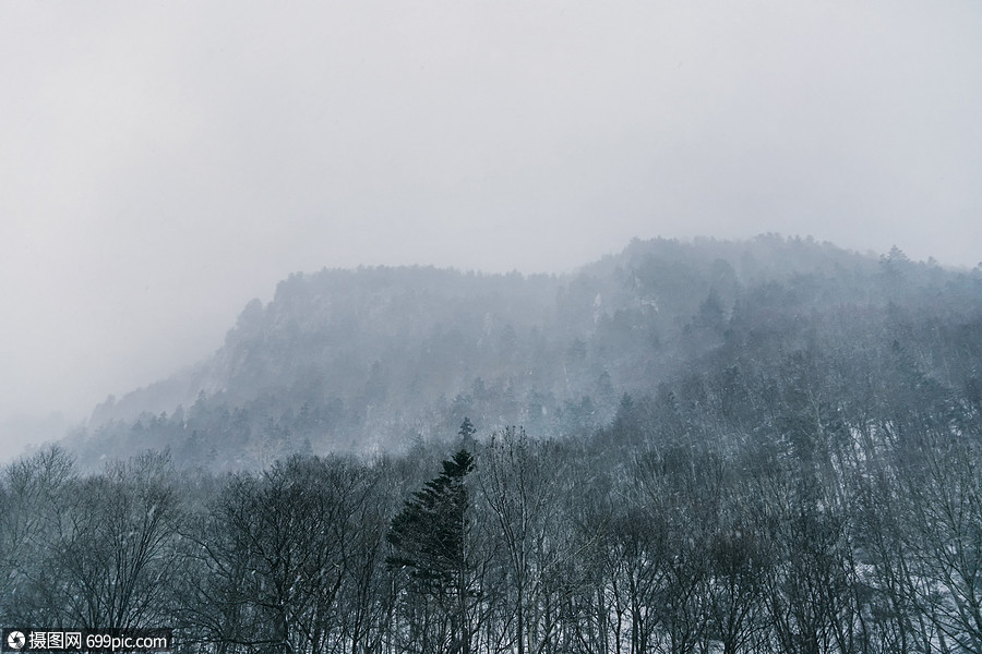 日本北海道层云峡雪景自然风光旅游