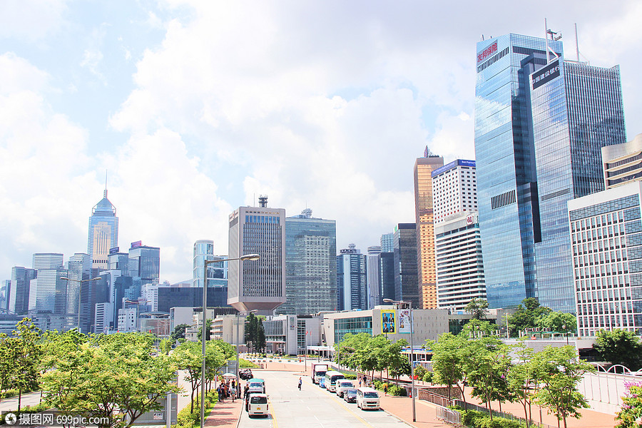 香港中環建築地標建築背景