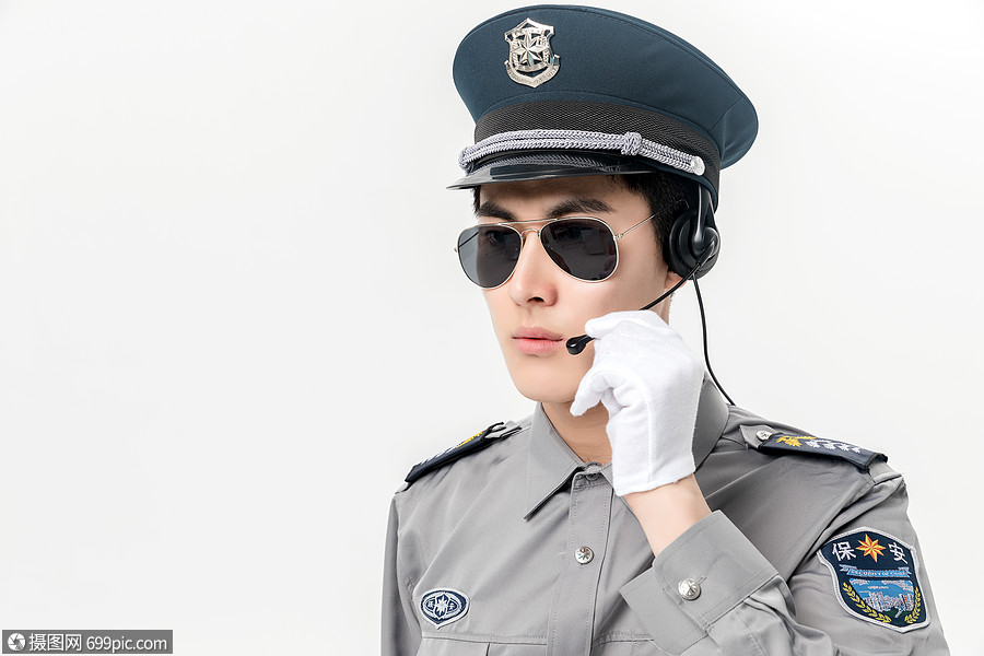 保安使用耳麦安全男性