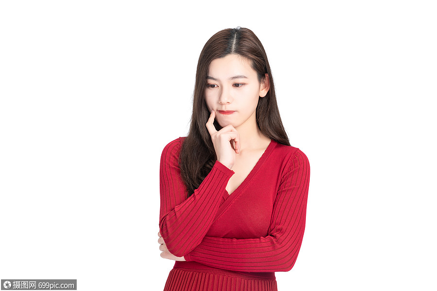 女性思考人物模特图片