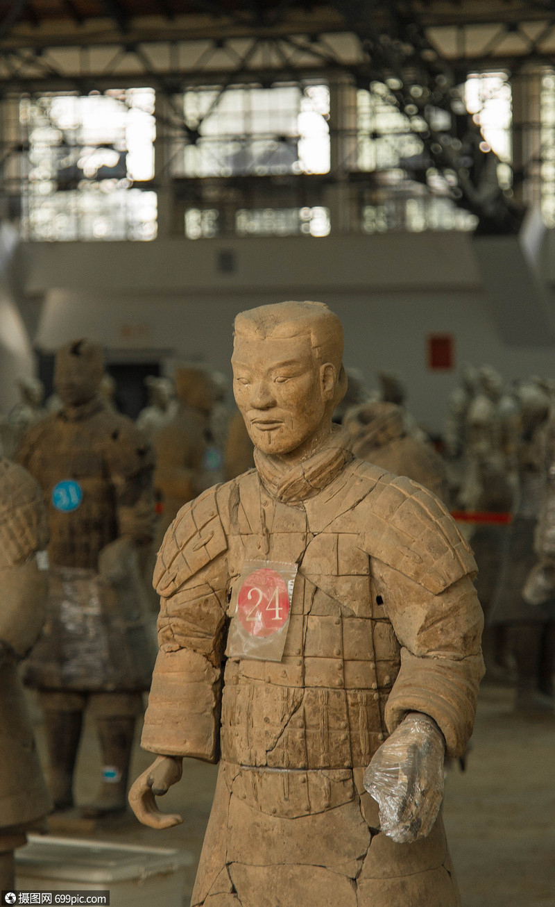 西安兵马俑特写照