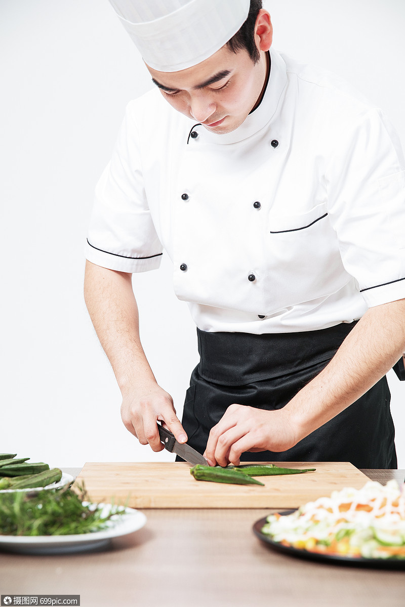 西餐厨师切菜名厨食物
