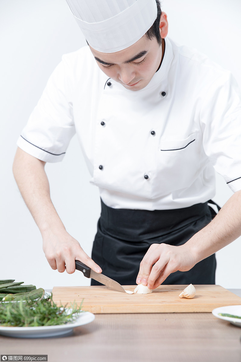 西餐厨师切菜职业人员模特