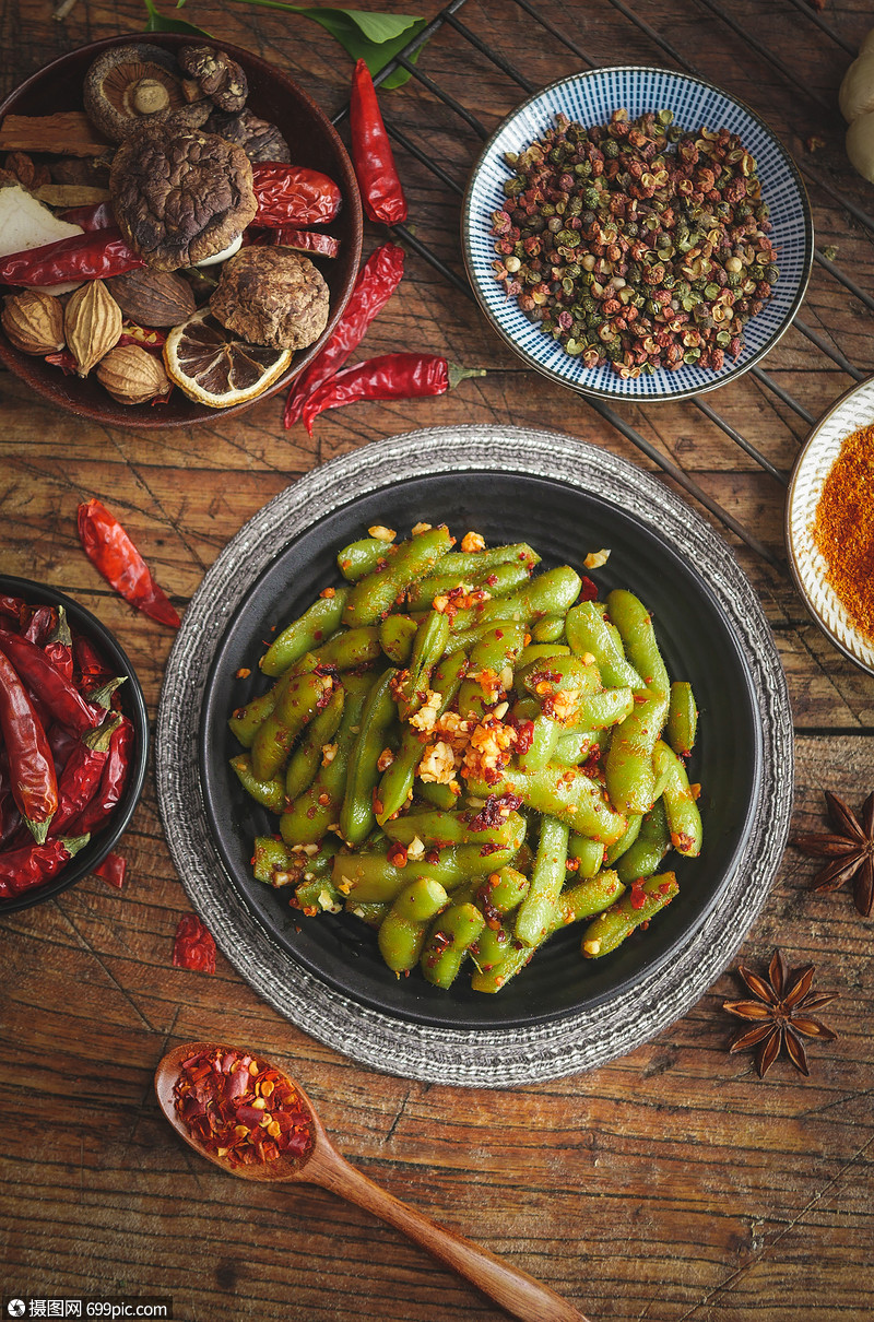 凉拌毛豆爽口毛豆麻辣毛豆