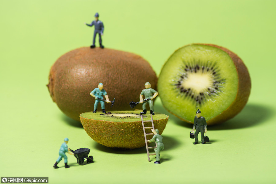 创意微距摄影猕猴桃抽象