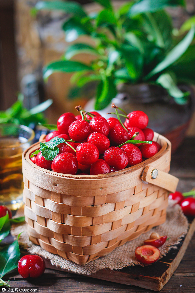 新鲜樱桃高清图片素材