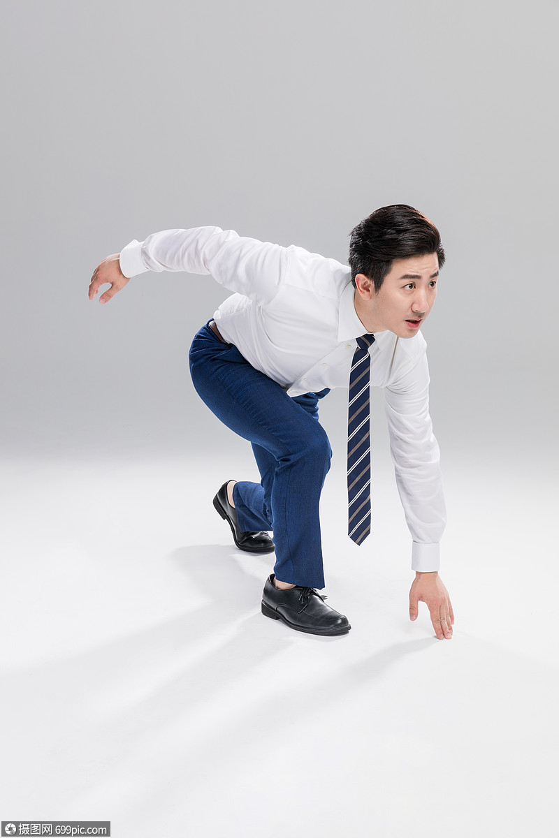 商务白领夸张动作手势人物