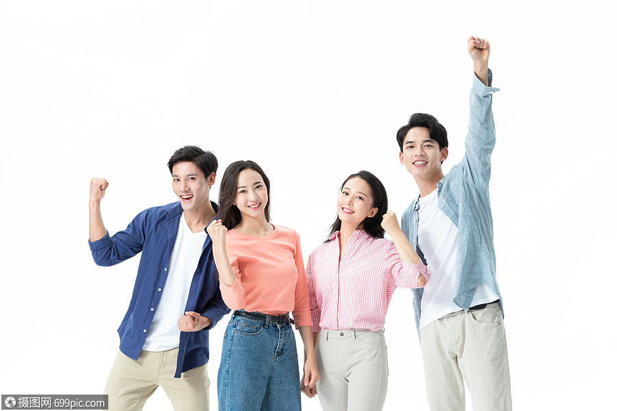 青年团队集体加油青春人物
