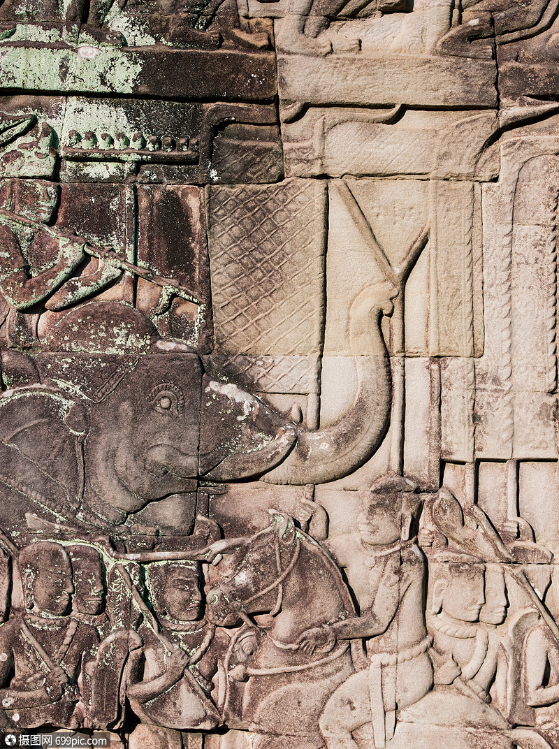 柬埔寨暹粒吴哥窟拜翁寺的浅浮雕