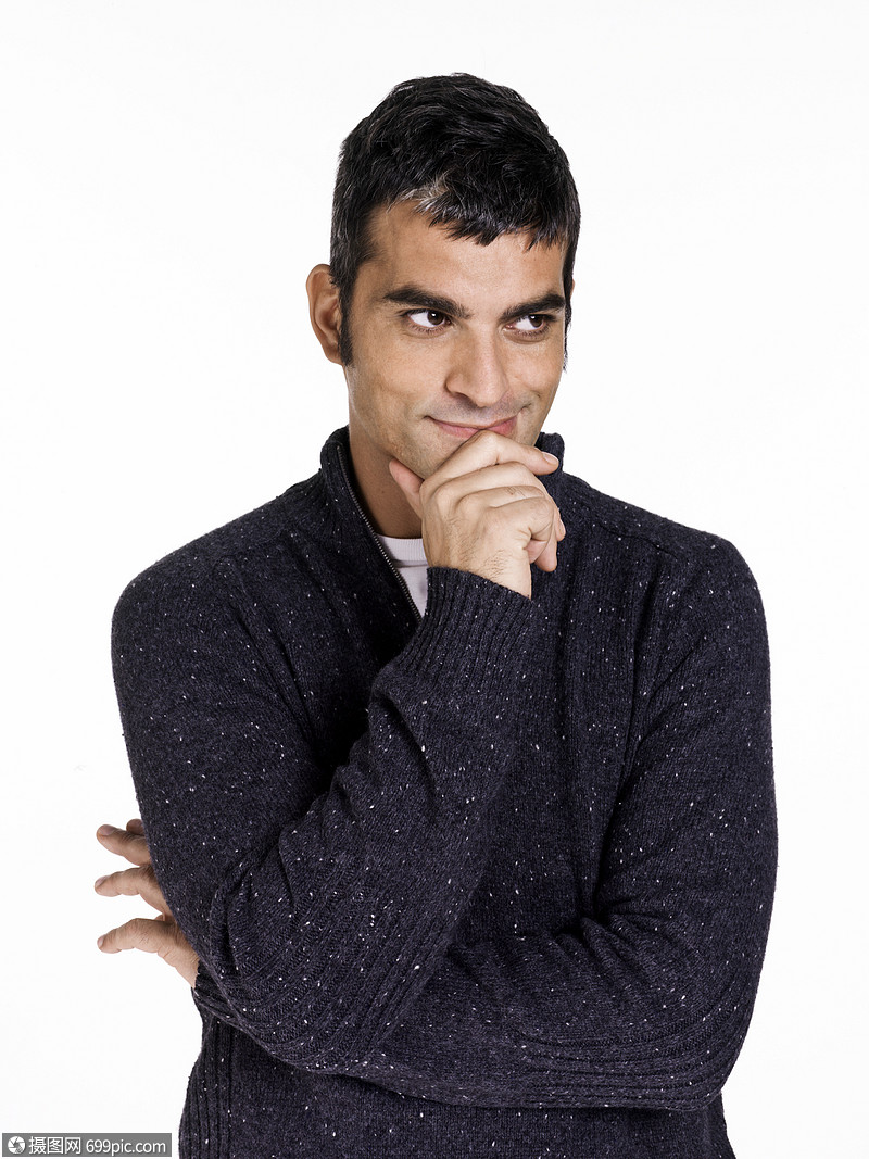 手撑着下巴的男人手撑下巴外国人像