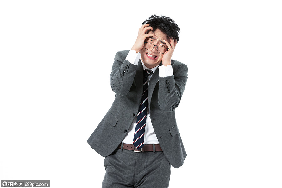 商务男性工作抓狂烦恼职员亚洲人