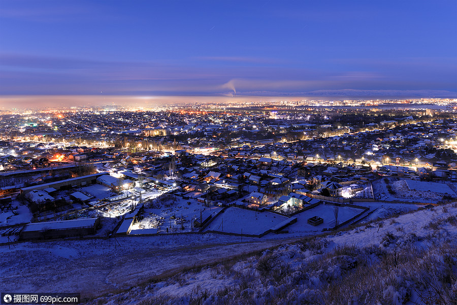 吉尔吉斯斯坦比什凯克夜景风景繁荣