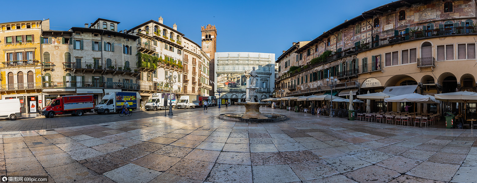 照片 建筑空间 意大利维罗纳城市广场全景图jpg