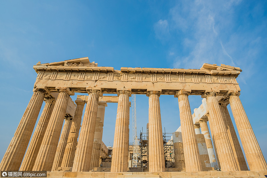 希腊雅典卫城帕特农神庙希腊著名景区希腊特色建筑