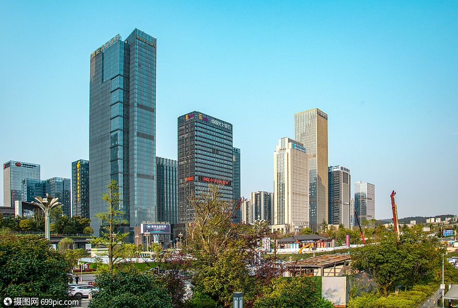 贵州贵阳国际金融中心写字楼摄影照片蓝调cbd