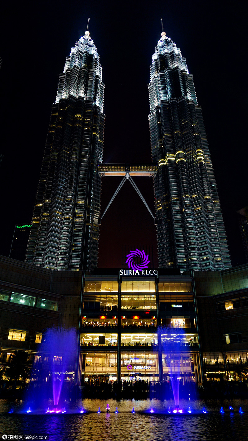 马来西亚吉隆坡双子塔夜景