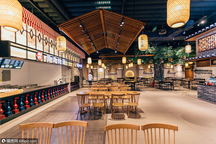 餐饮实体店用餐环境餐厅中式餐厅中式