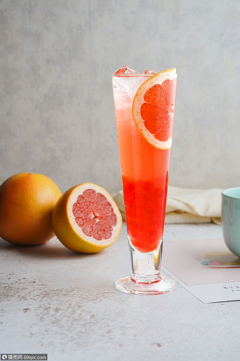 夏季西柚汁饮品 气泡水水果