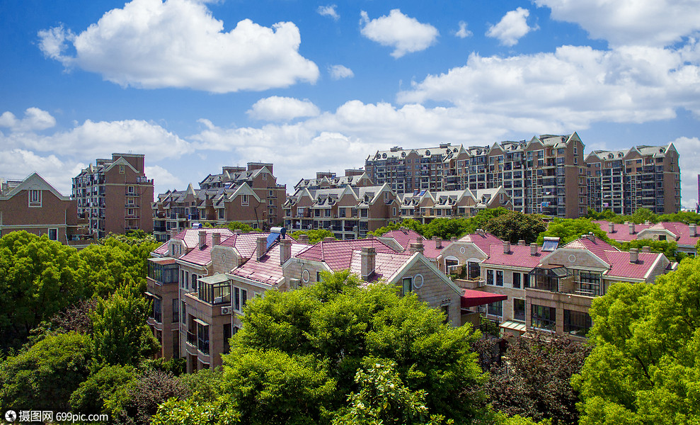 上海英伦小区航拍楼房英伦小镇