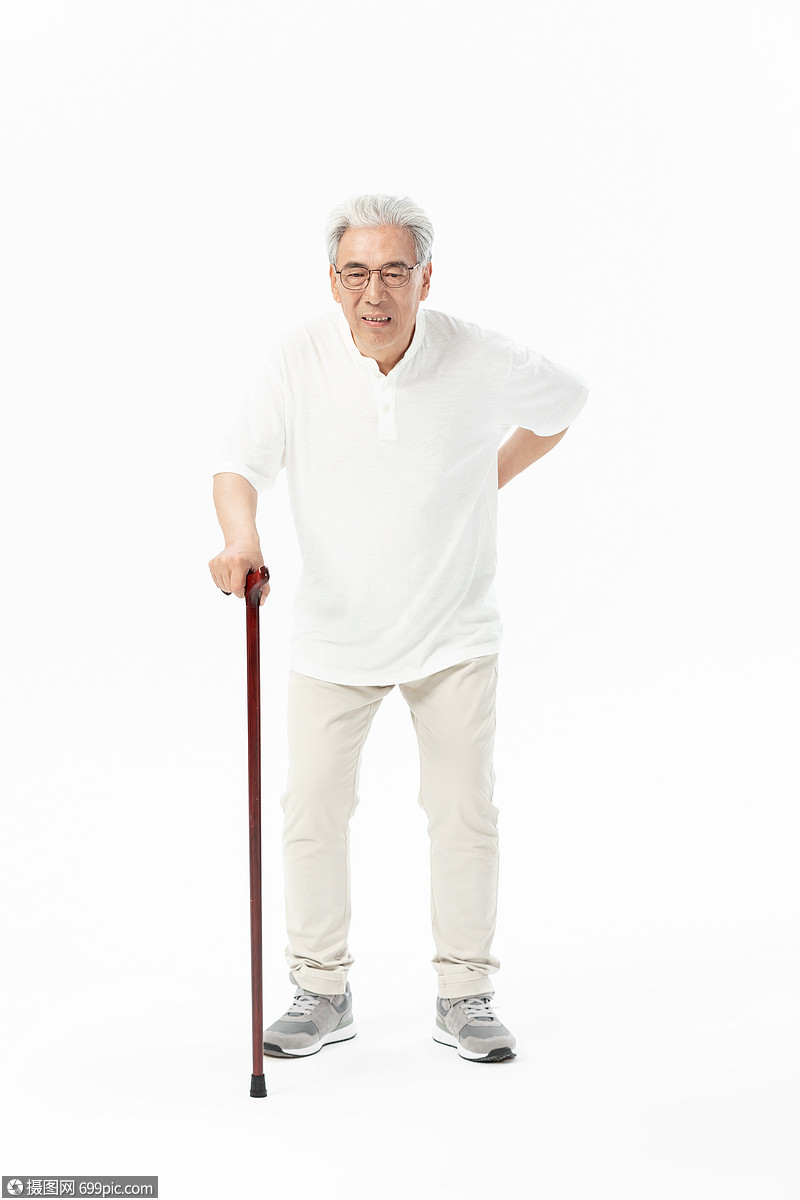 老爷爷拄拐杖老年人晚年