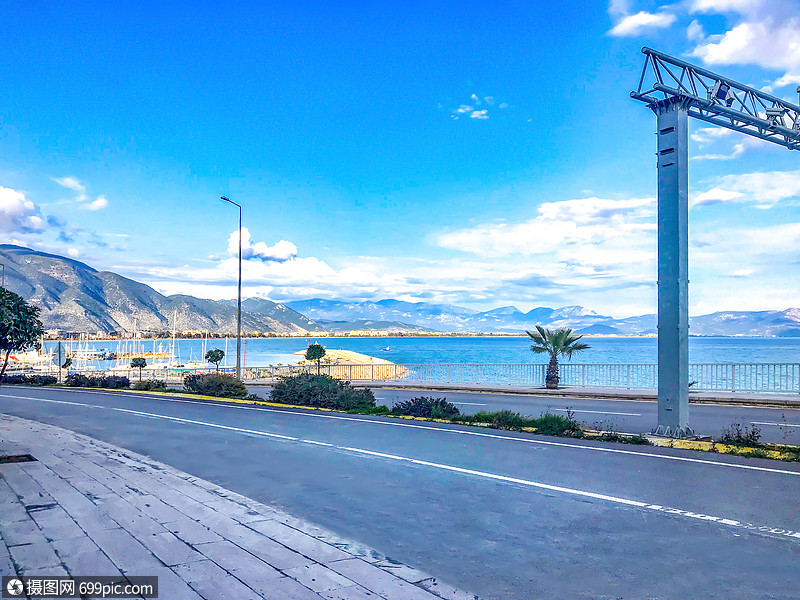 土耳其海边公路马路风景