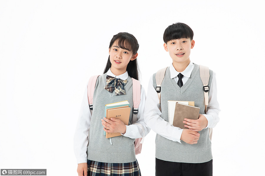 初中生男生女生上学男孩学生