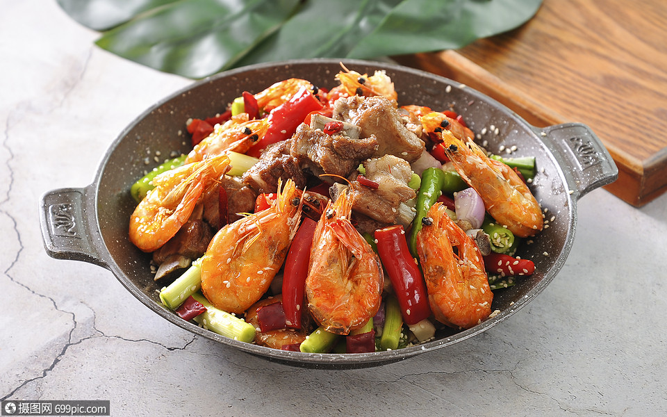 坛香排骨虾锅仔排骨虾排骨大虾