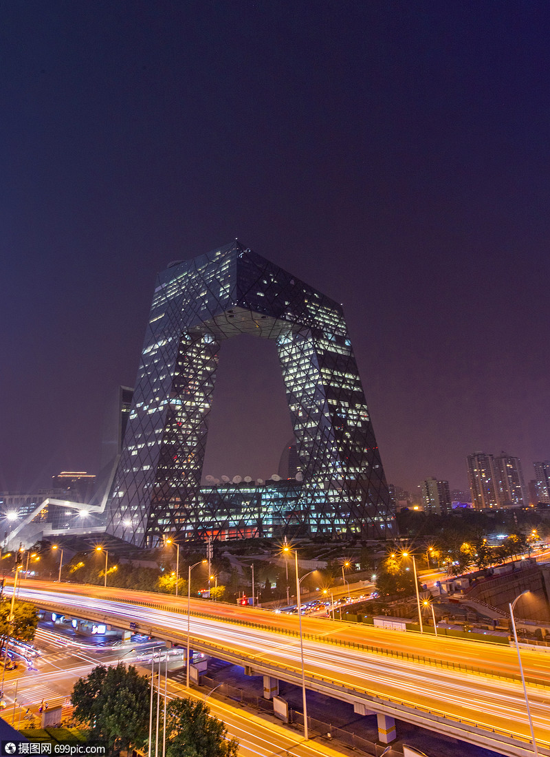 北京央视总部大厦夜景