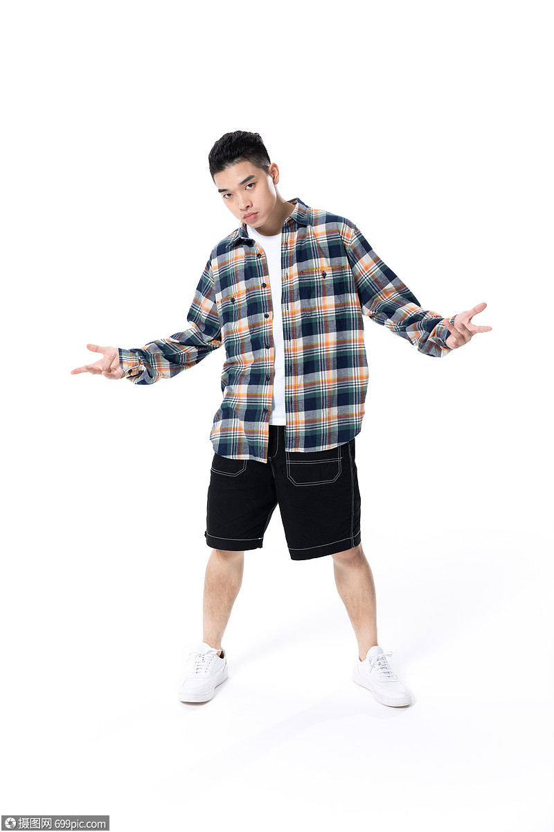 年轻街舞男生酷炫形象运动健康