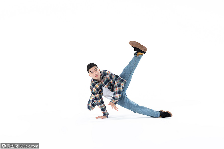 年轻街舞男生地板舞斗舞人物