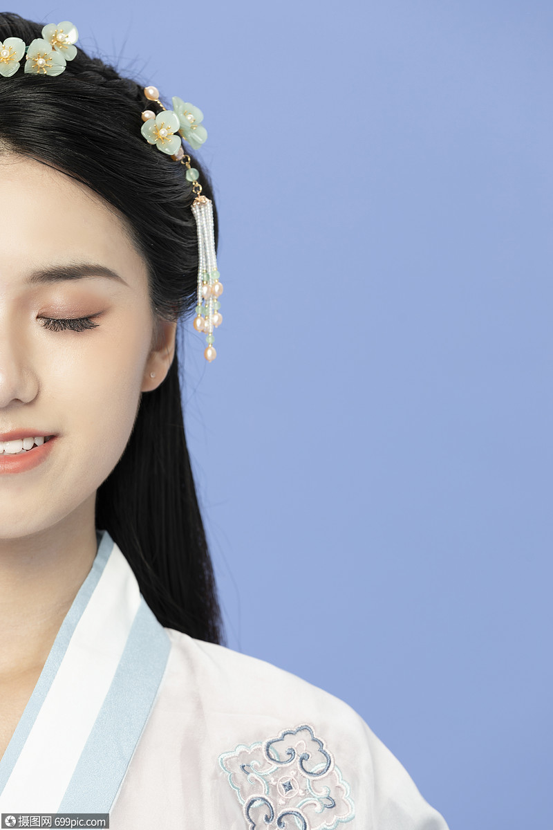 中国风古装汉服女性特写复古亚洲人