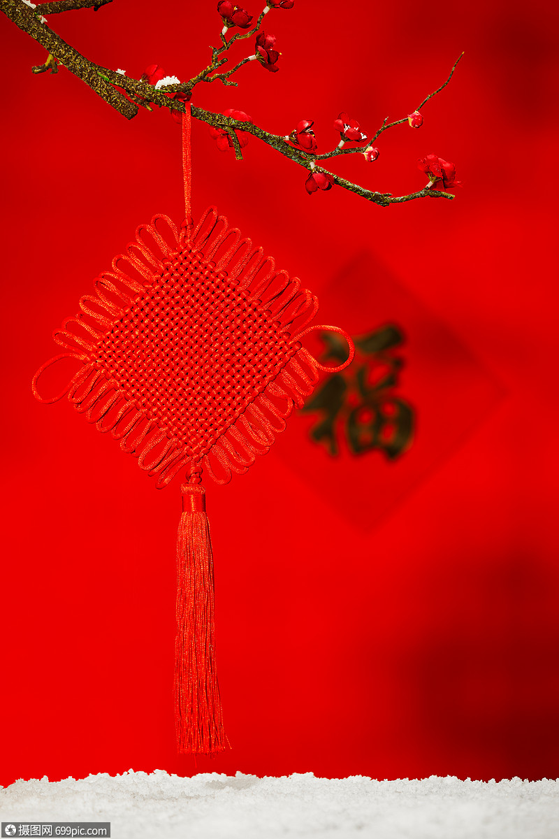 2021新年喜庆中国结背景